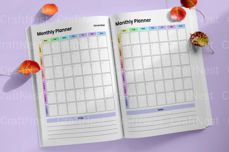Rainbow Undated Planner for Daily Organization - CraftNest - Digital Crafting and Art