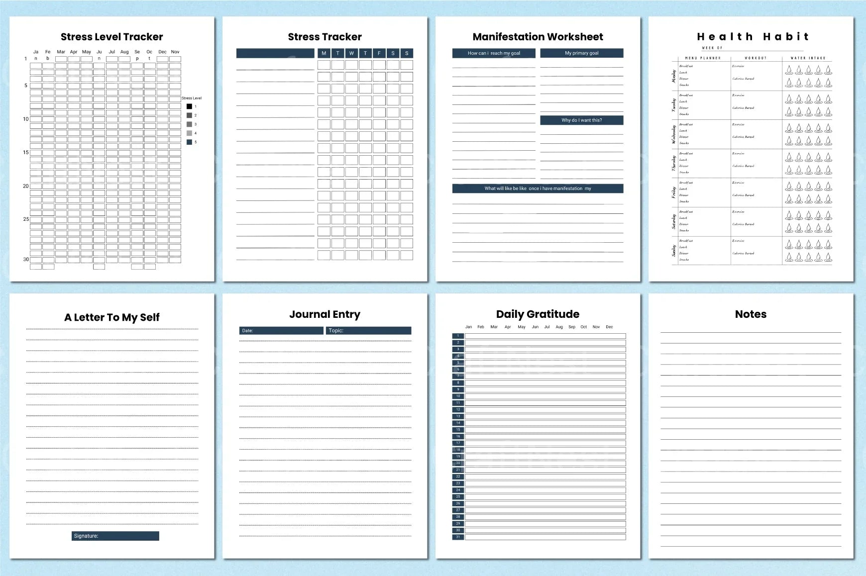 Mental Health Planner for Wellness and Self-Care - CraftNest - Digital Crafting and Art