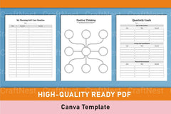 Self Care Wellness Planner Template on Canva - CraftNest - Digital Crafting and Art