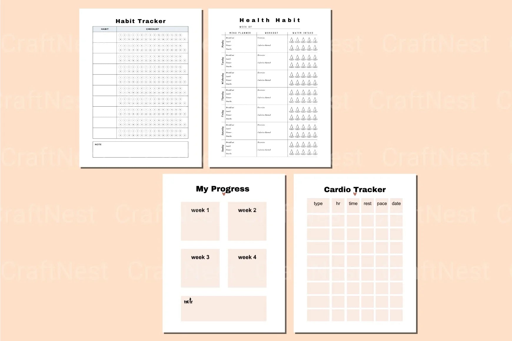 Weight Loss Self-Care Planner - CraftNest - Digital Crafting and Art