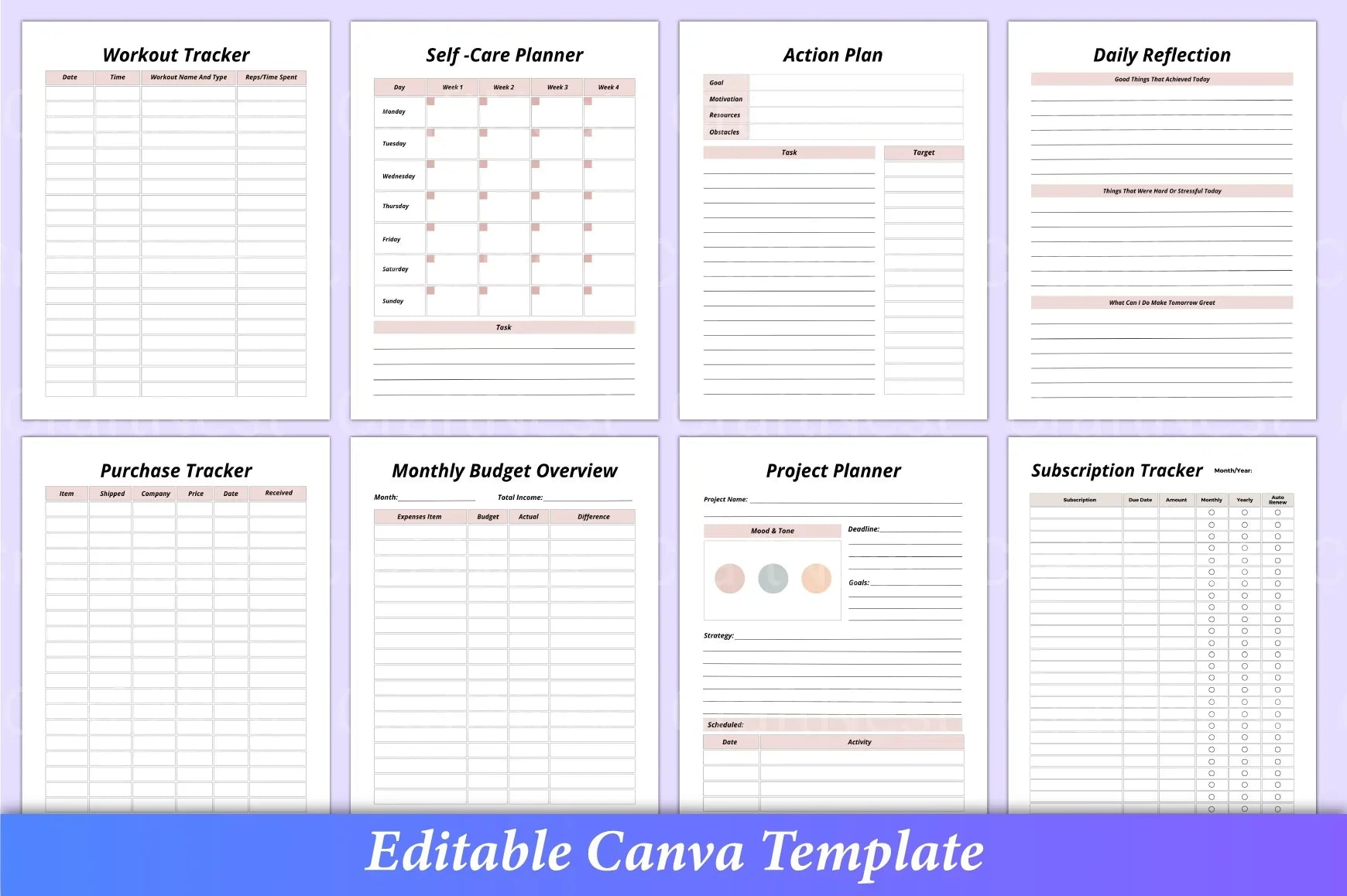Girl Boss Planner Canva Template - CraftNest - Digital Crafting and Art
