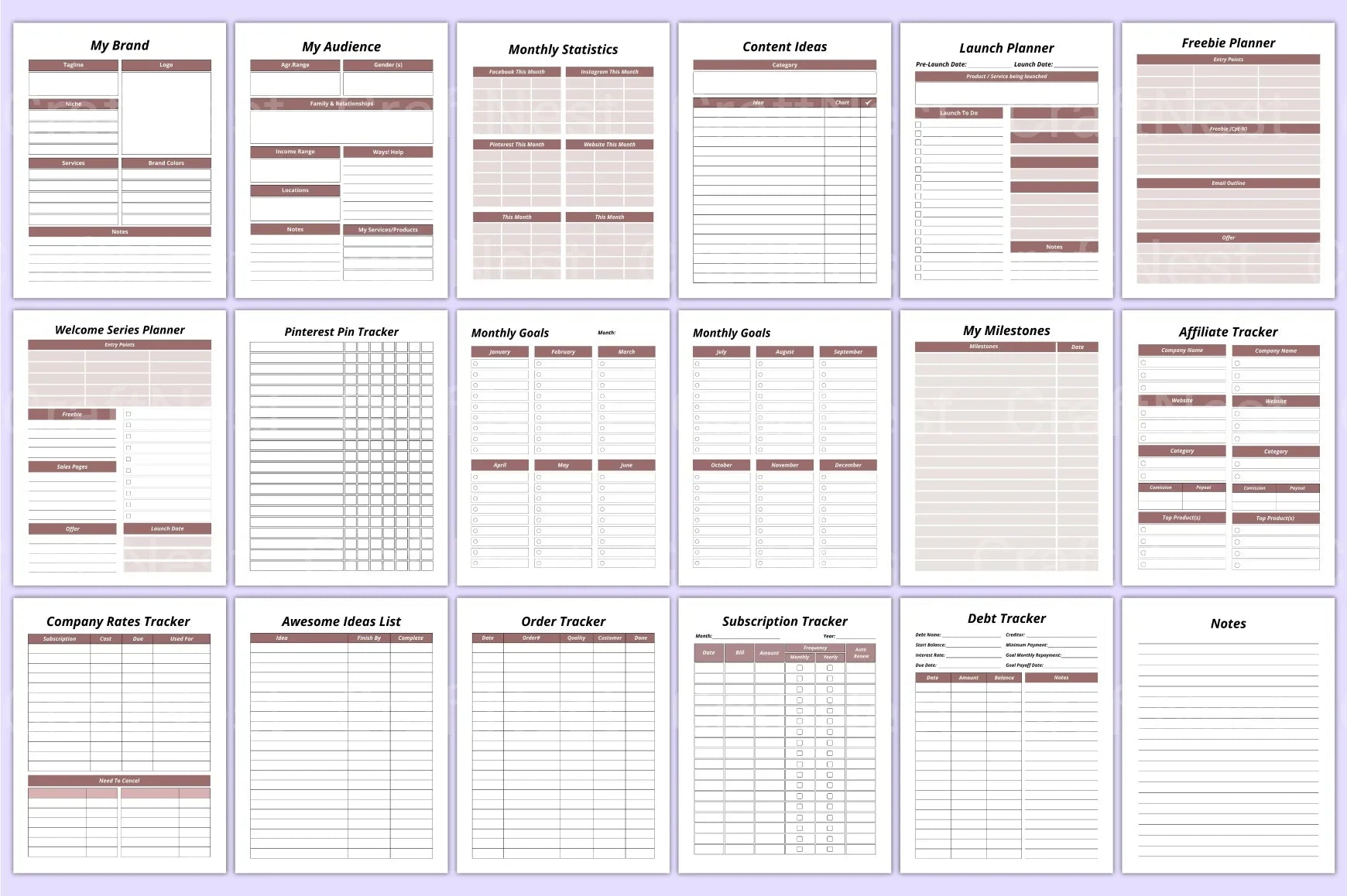 Ultimate Planner Sheets for Organization and Productivity - CraftNest - Digital Crafting and Art