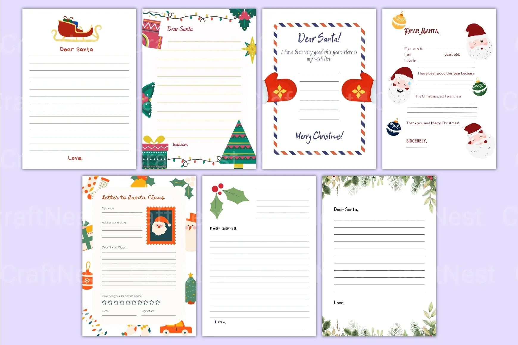 Mega Letter to Santa Template - CraftNest - Digital Crafting and Art