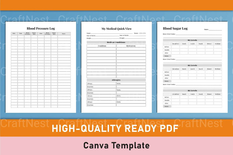 Medical Planner Template - CraftNest - Digital Crafting and Art