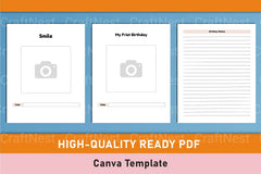 Baby Memory Book Template - Canva Design - CraftNest - Digital Crafting and Art