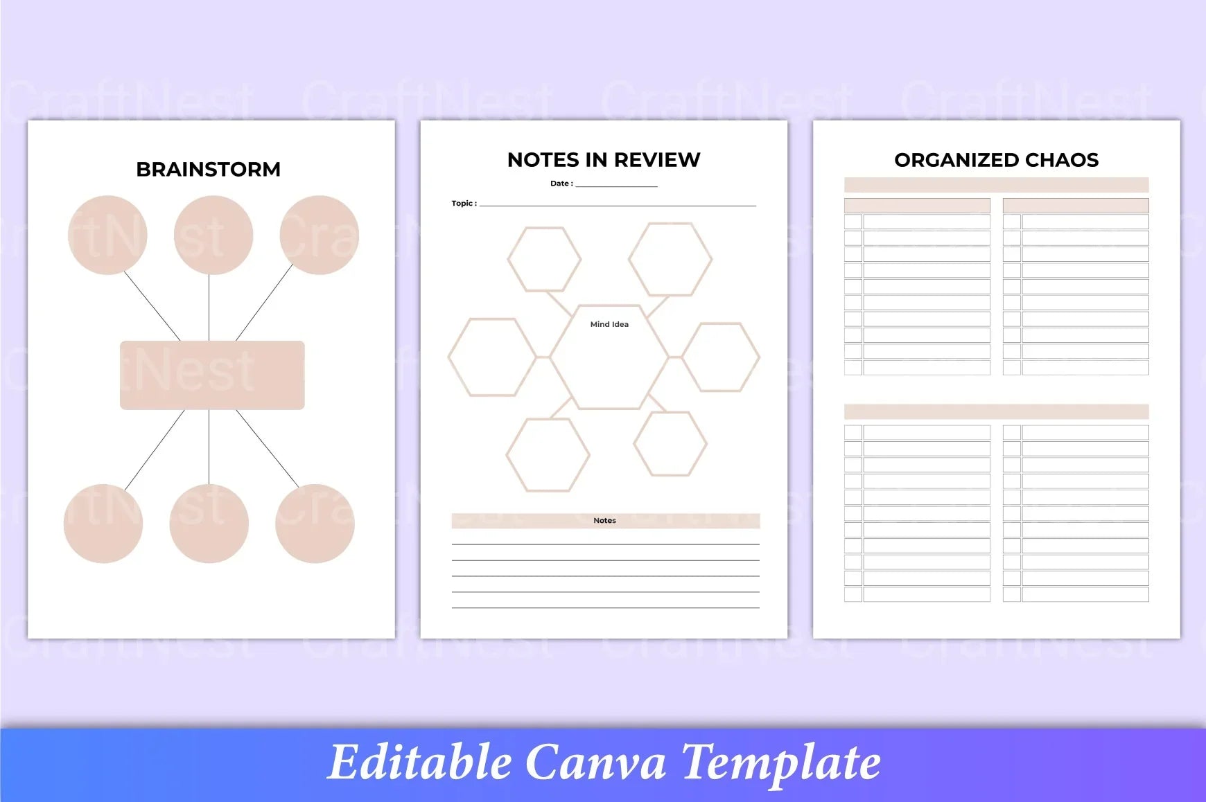 Travel Planner Canva Template Interior - CraftNest - Digital Crafting and Art