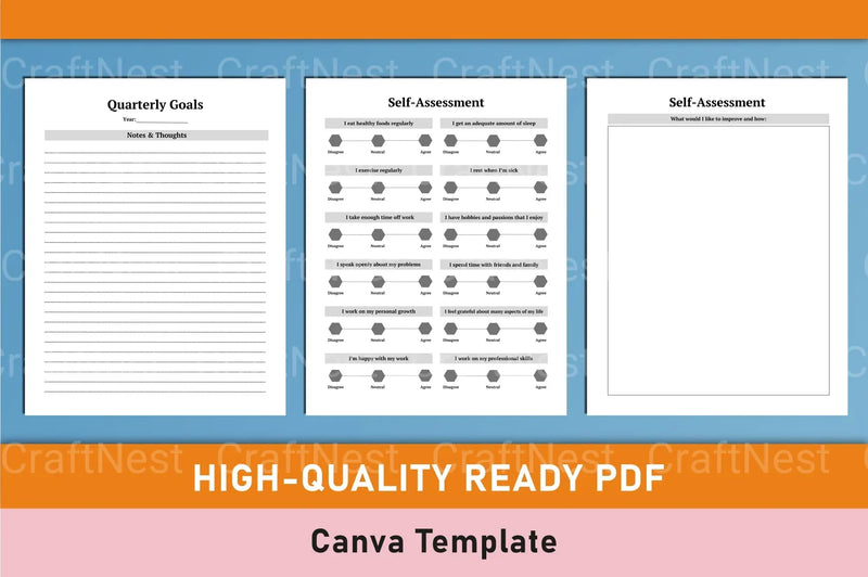 Self Care Wellness Planner Template on Canva - CraftNest - Digital Crafting and Art