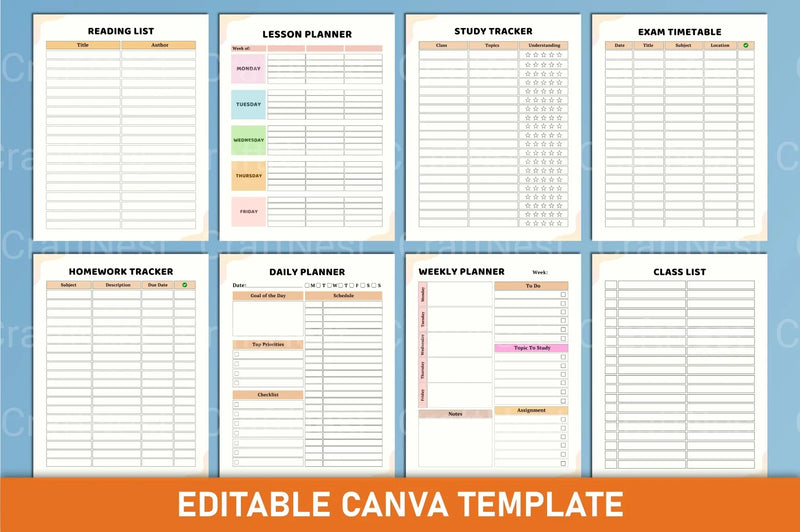 Student Planner Canva Template - CraftNest - Digital Crafting and Art