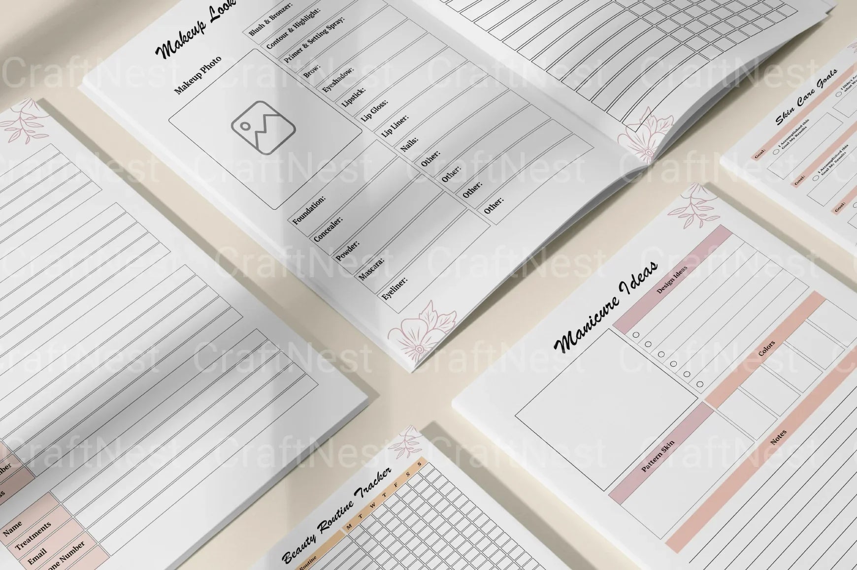 Beauty Planner Canva Template - CraftNest - Digital Crafting and Art