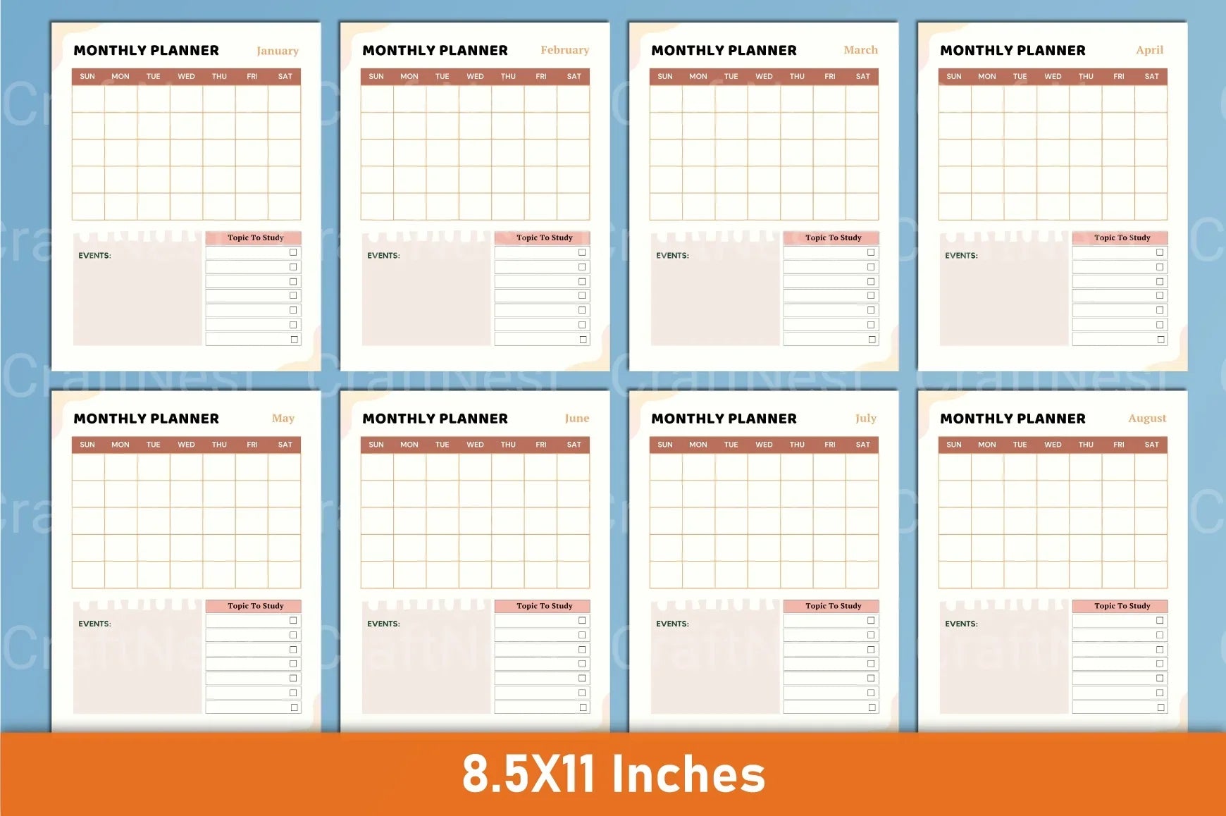 Student Planner Canva Template - CraftNest - Digital Crafting and Art