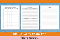 Customizable Fitness Planner Canva Template - CraftNest - Digital Crafting and Art
