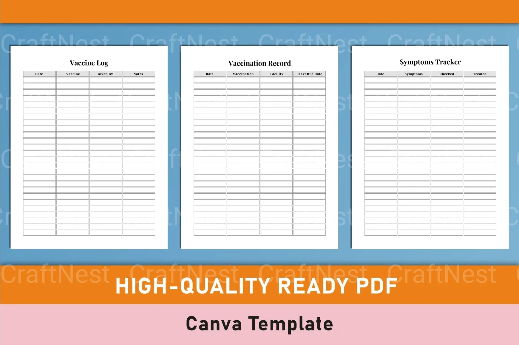 Medical Planner Template - CraftNest - Digital Crafting and Art