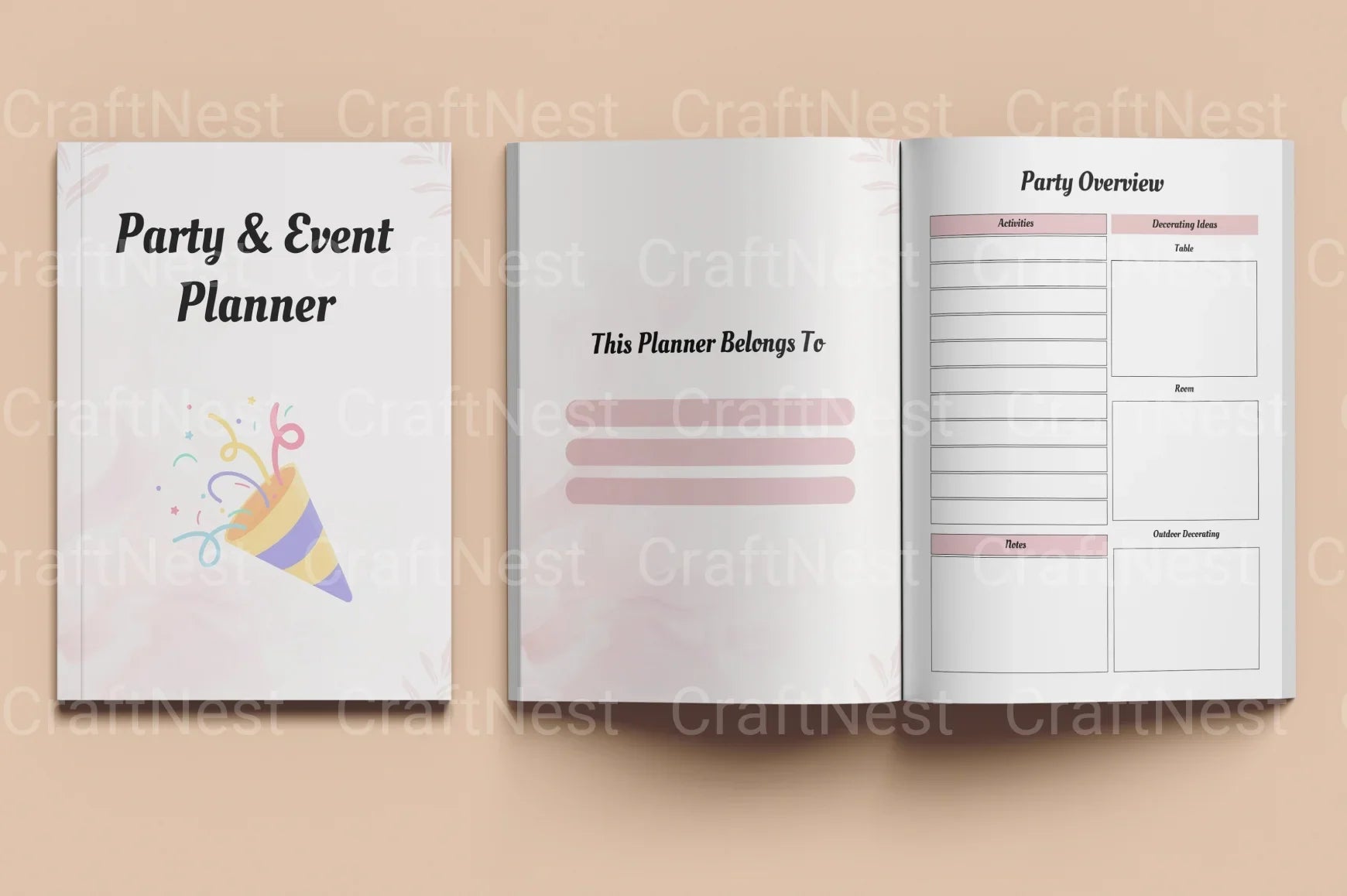 Party Event Planner Canva Template - CraftNest - Digital Crafting and Art