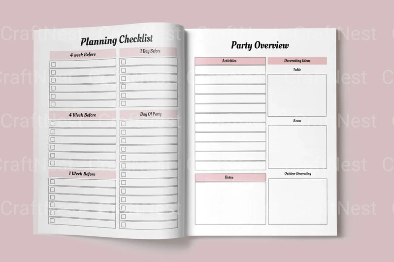 Party Event Planner Canva Template - CraftNest - Digital Crafting and Art