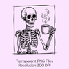 Coffee Skeleton Halloween Clipart Bundle