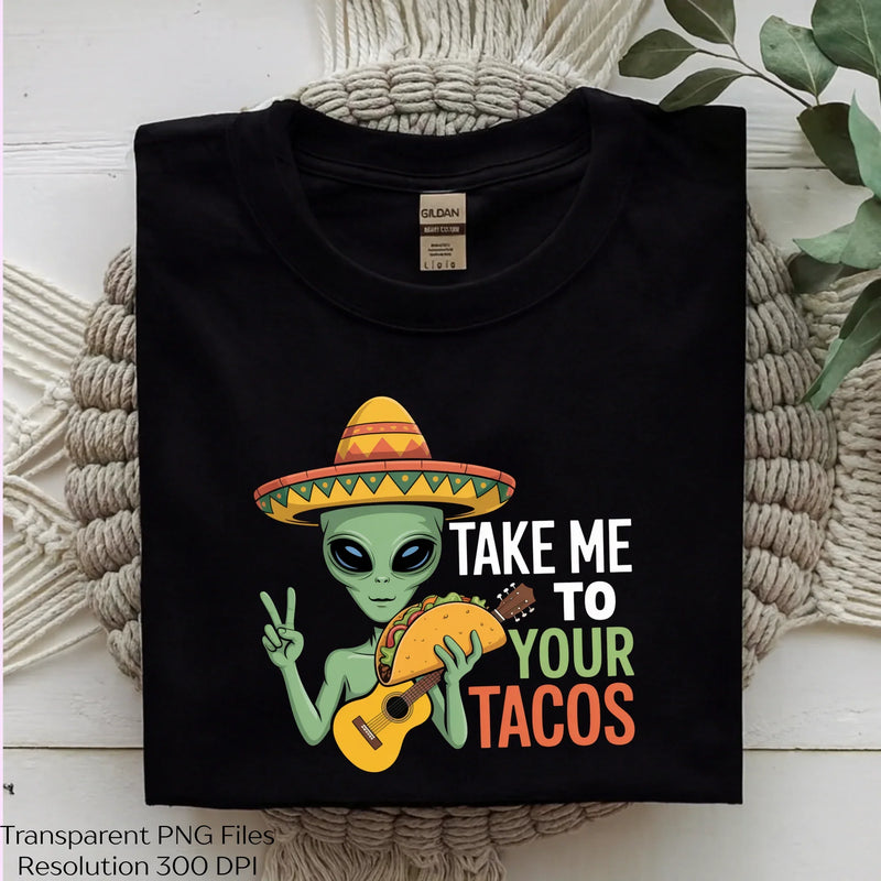 Take Me To Your Tacos Funny Alien Clipart Bundle - CraftNest - Digital Crafting and Art