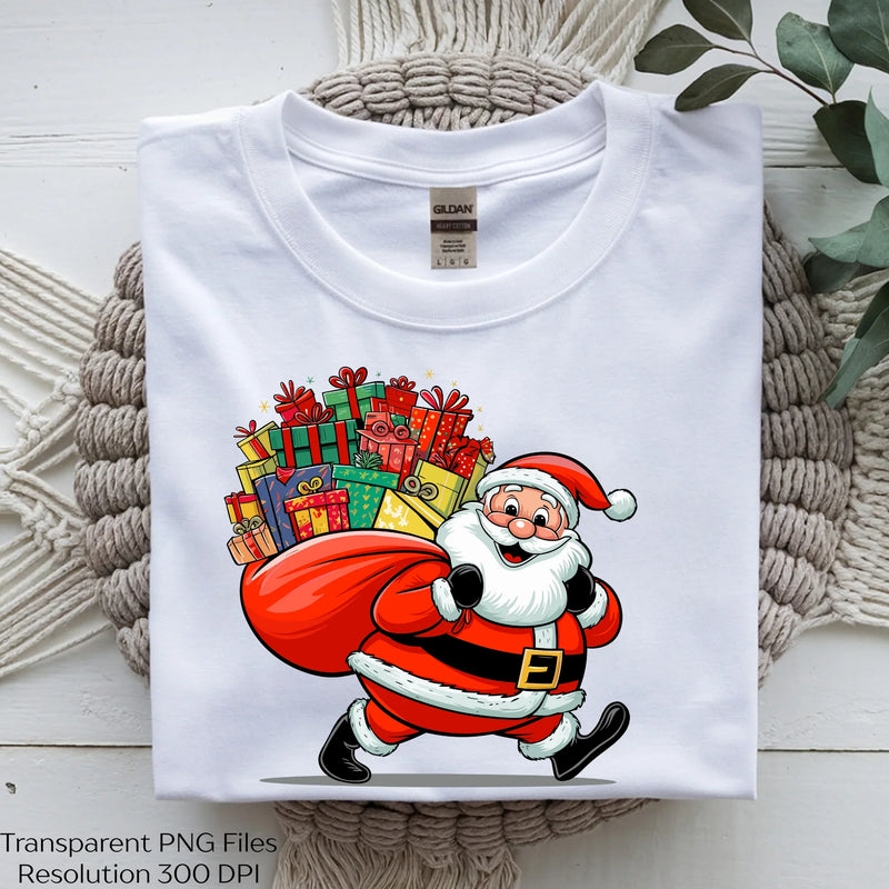 Santa Claus Carrying Sack Gifts Clipart Bundle - CraftNest - Digital Crafting and Art