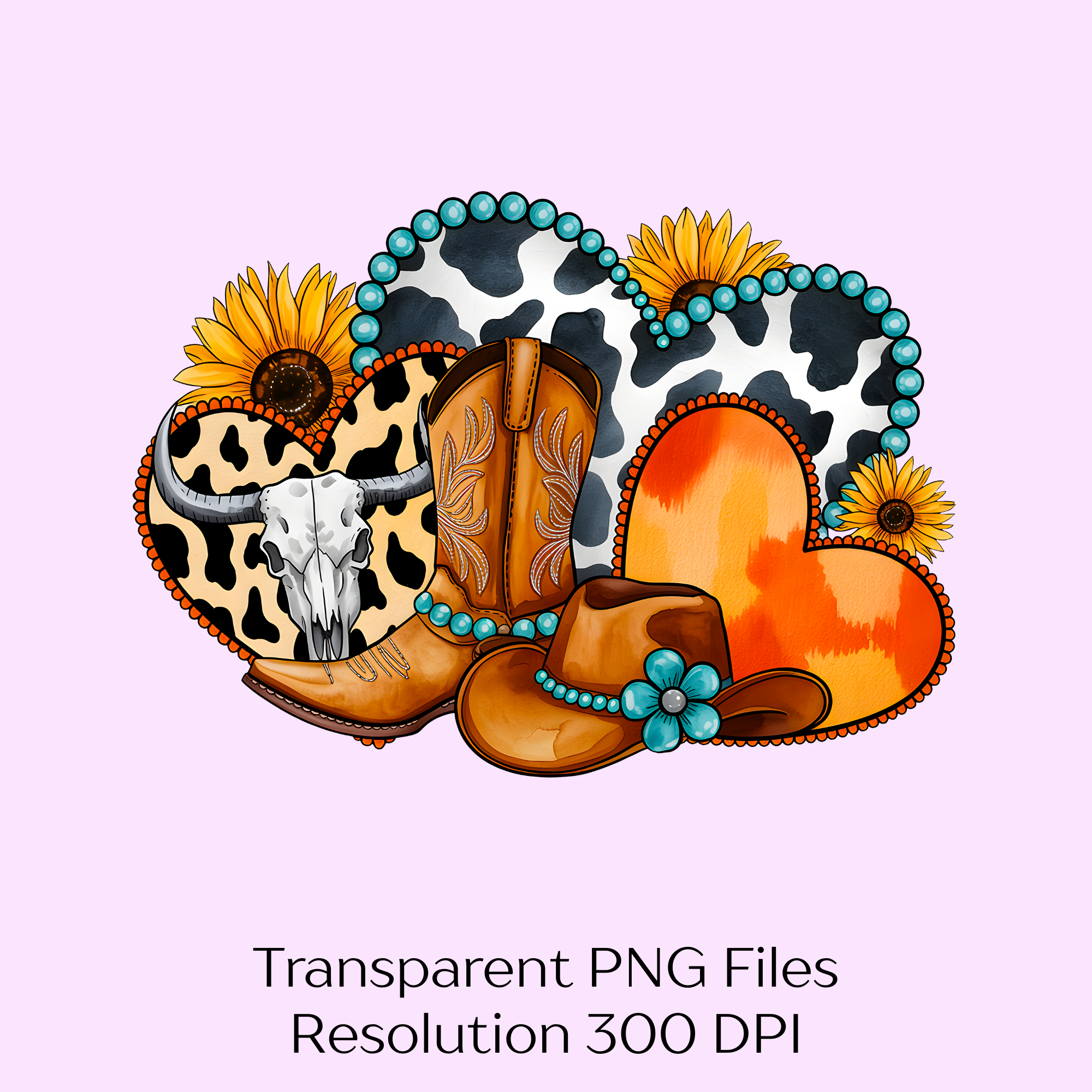 Western Love Heart Be My Valentine Clipart Bundle