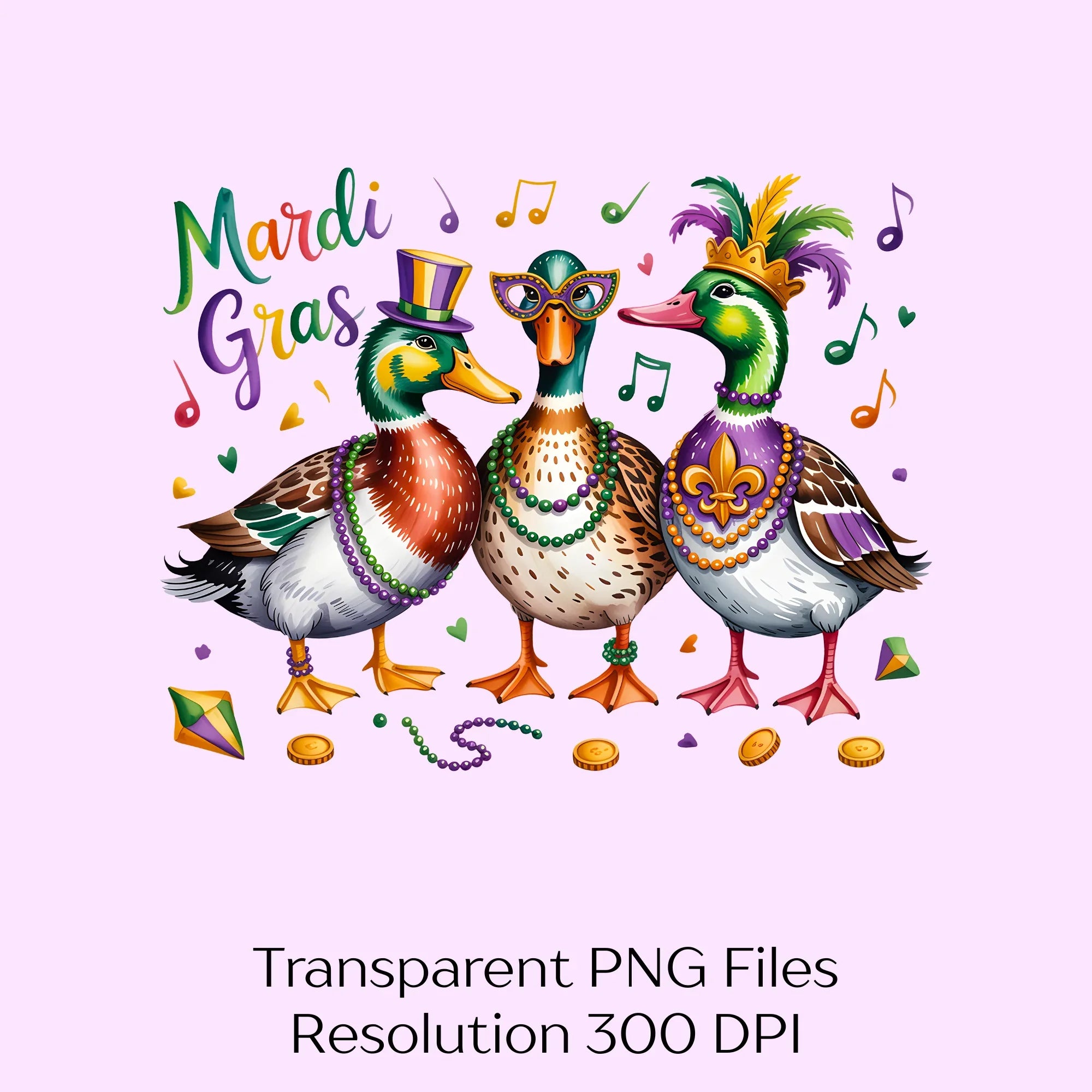 Duck Mardi Gras Clipart Bundle - CraftNest - Digital Crafting and Art
