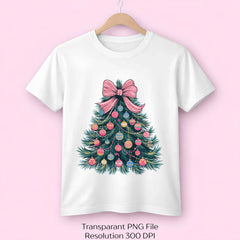 Christmas Tree Pink Bow Ornaments Clipart Bundle - CraftNest - Digital Crafting and Art