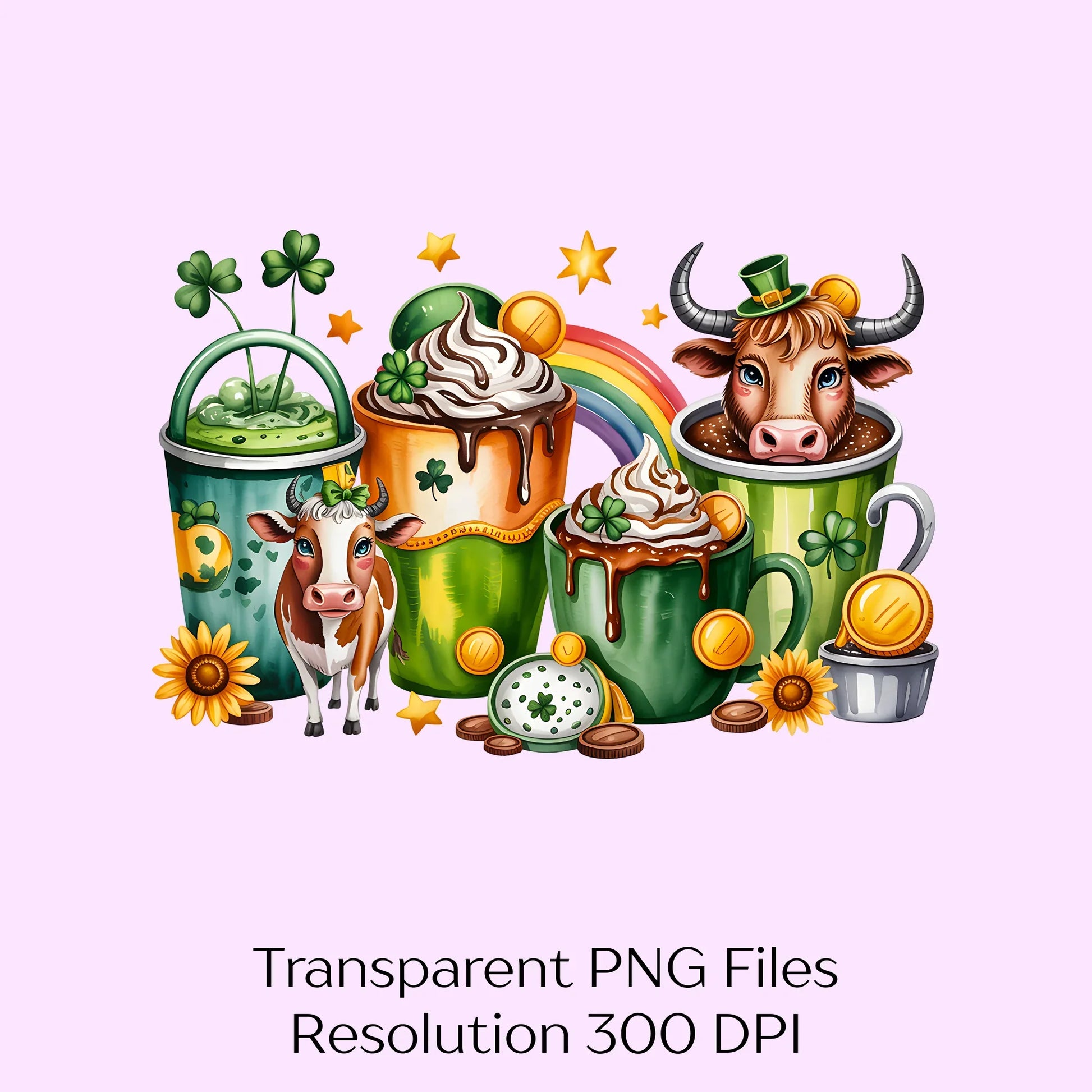 St Patrick's Day Cow Drink Clipart Bundle - CraftNest - Digital Crafting and Art