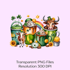 St Patrick's Day Cow Drink Clipart Bundle - CraftNest - Digital Crafting and Art