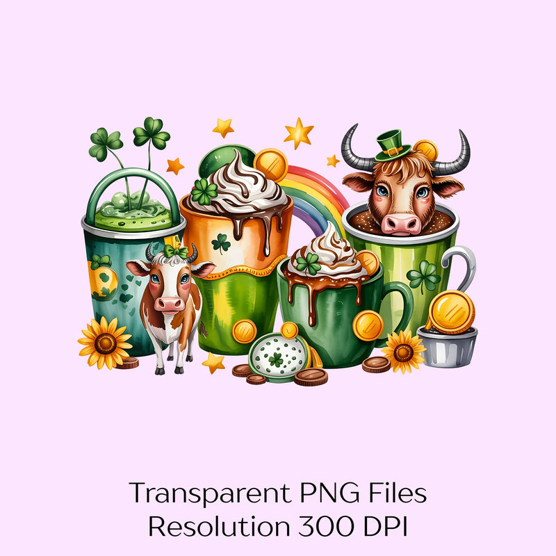 St Patrick's Day Cow Drink Clipart Bundle - CraftNest - Digital Crafting and Art