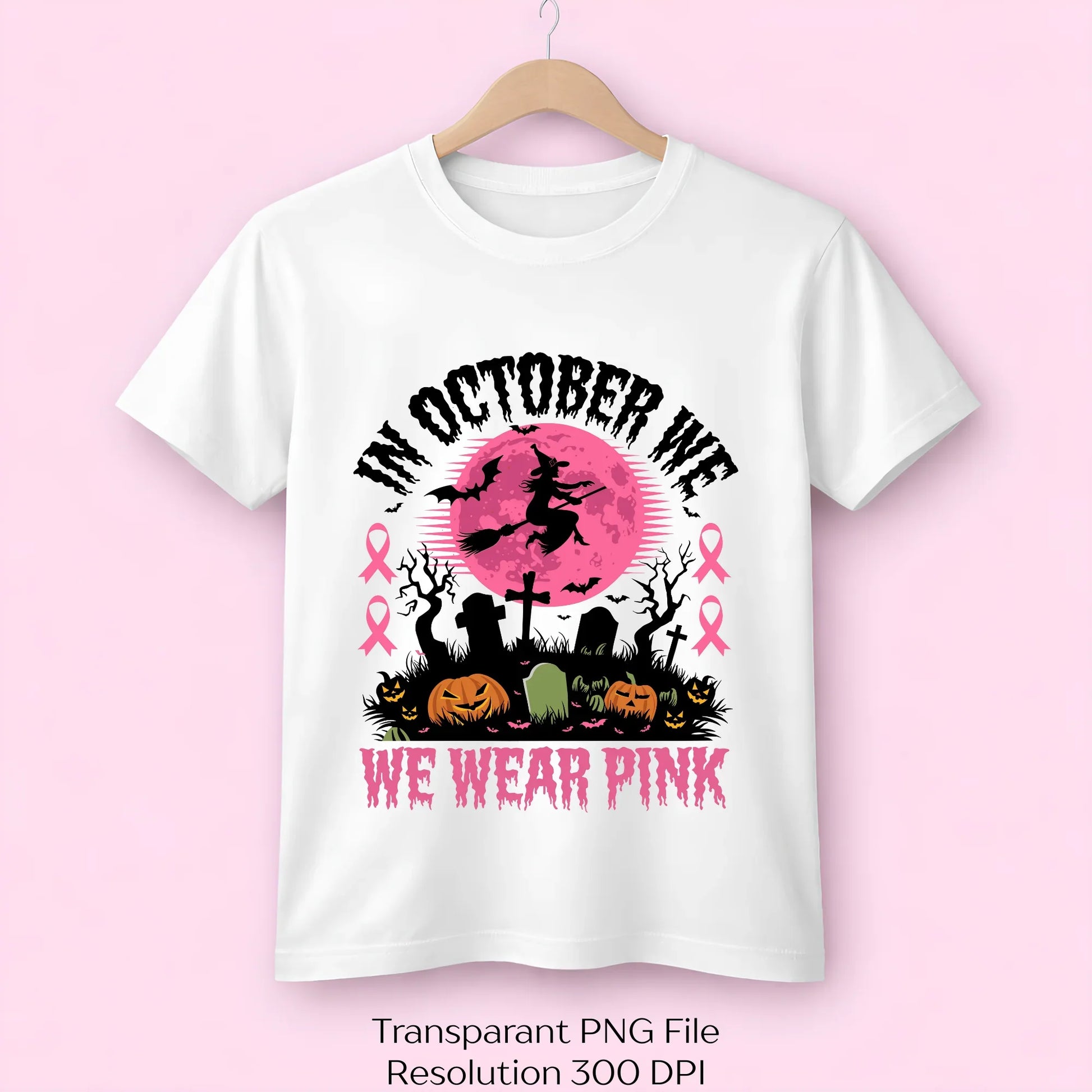 In October We Wear Pink Witch Halloween SVG Bundle - CraftNest - Digital Crafting and Art