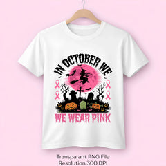 In October We Wear Pink Witch Halloween SVG Bundle - CraftNest - Digital Crafting and Art