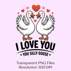 Love You Silly Goose Clipart Bundle - CraftNest - Digital Crafting and Art