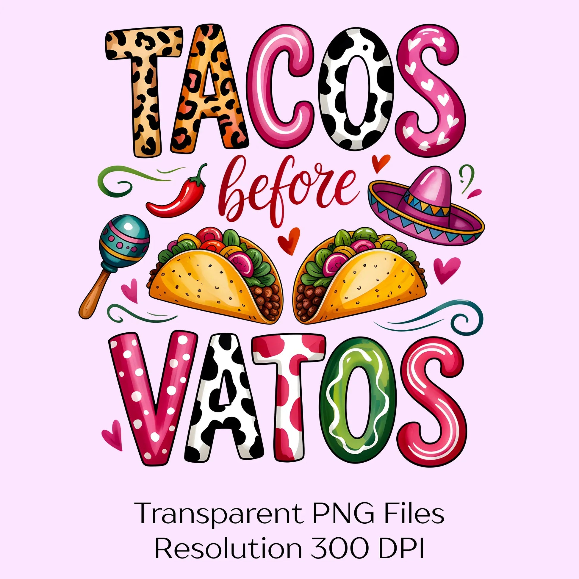 Tacos Before Vatos Valentine Clipart Bundle - CraftNest - Digital Crafting and Art