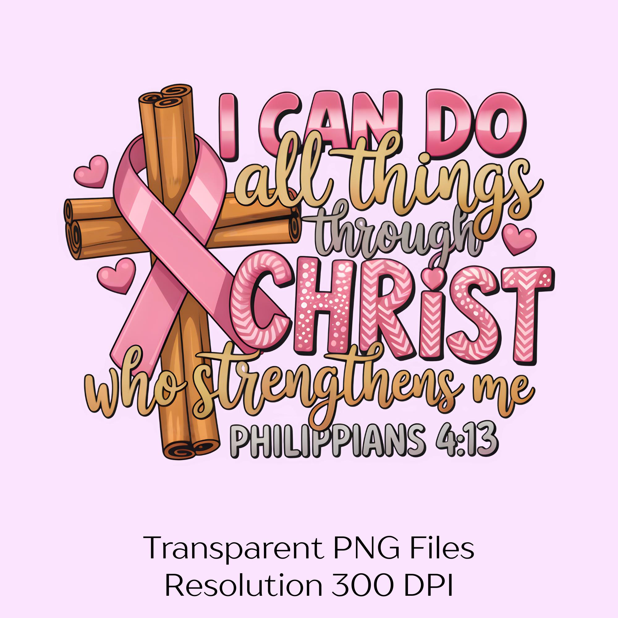 Empowering Christian Clipart Bundle: I Can Do All Things Through Christ