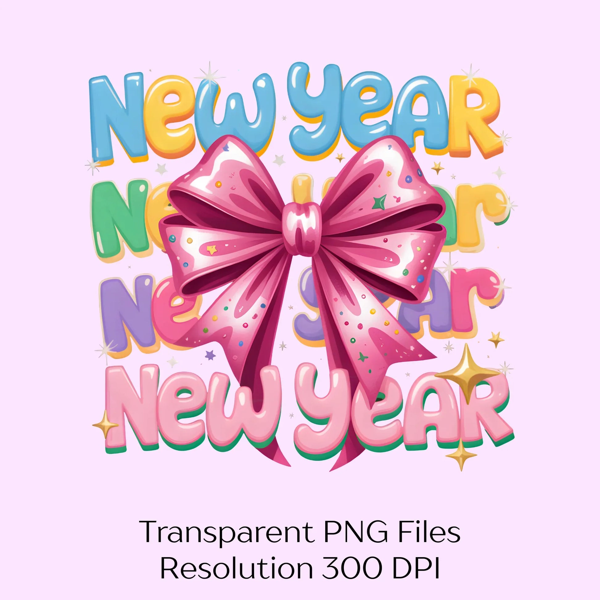 Happy New Year Coquette Bow Clipart Bundle - CraftNest - Digital Crafting and Art