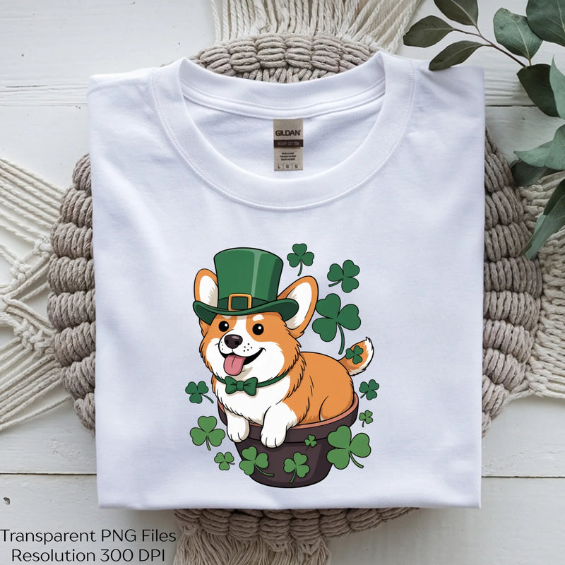 Lucky Corgi St Patrick's Day Cute Clipart Bundle - CraftNest - Digital Crafting and Art