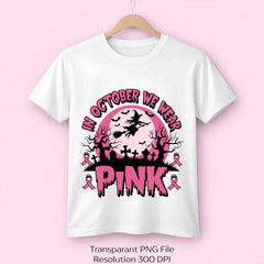In October We Wear Pink Witch Halloween SVG Bundle - CraftNest - Digital Crafting and Art