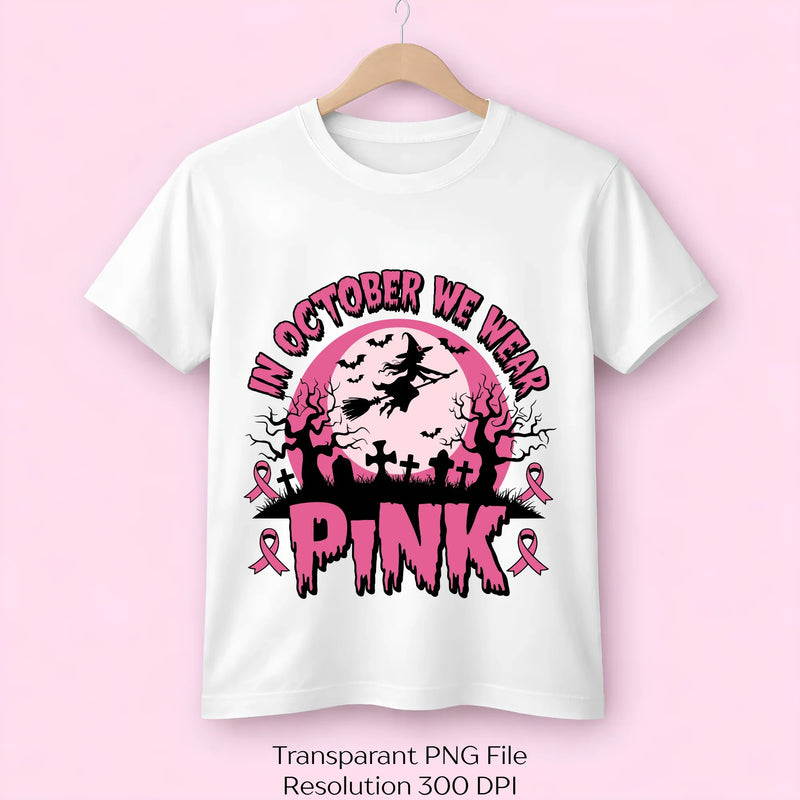 In October We Wear Pink Witch Halloween SVG Bundle - CraftNest - Digital Crafting and Art
