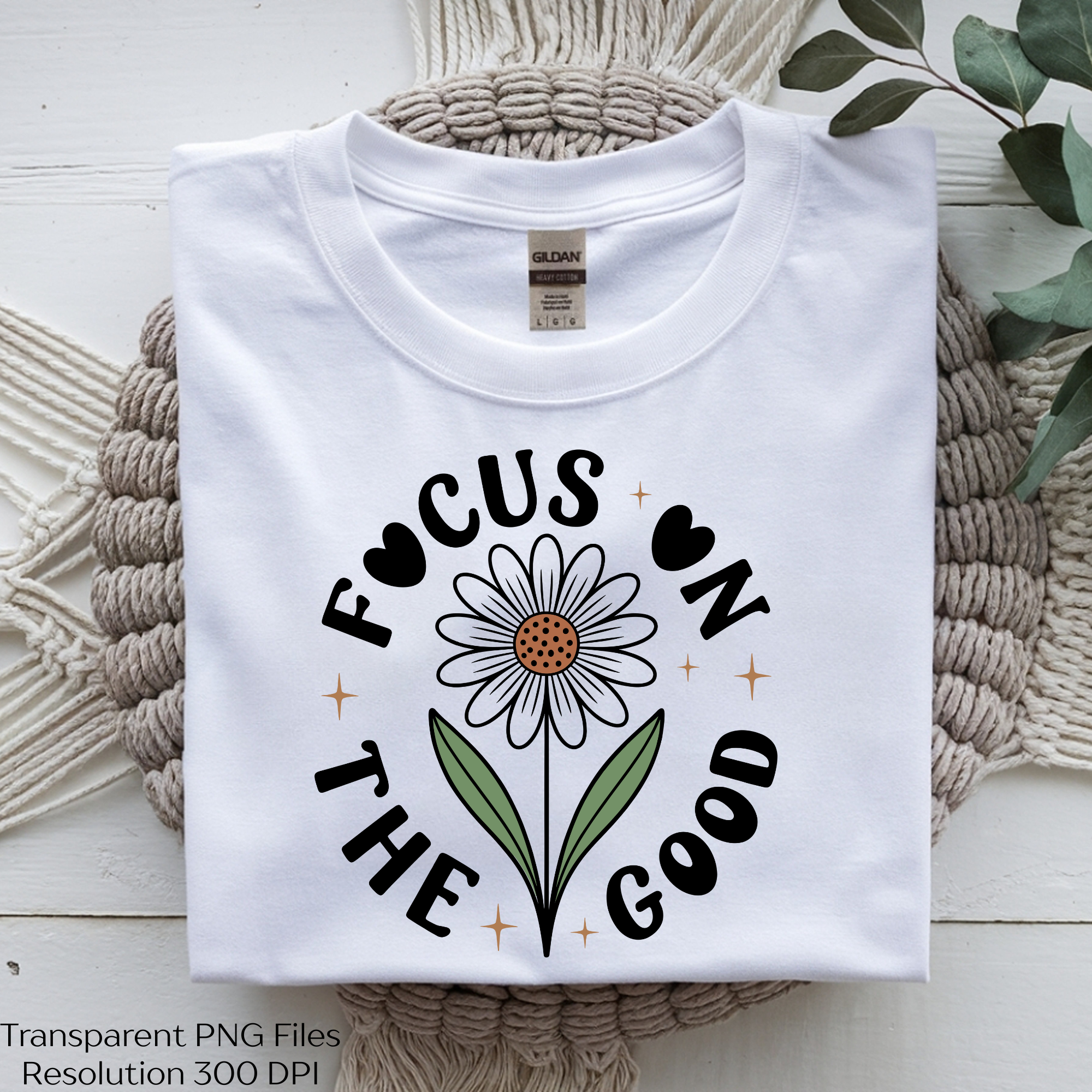 Focus On The Good Retro Daisy Flower Clipart Bundle