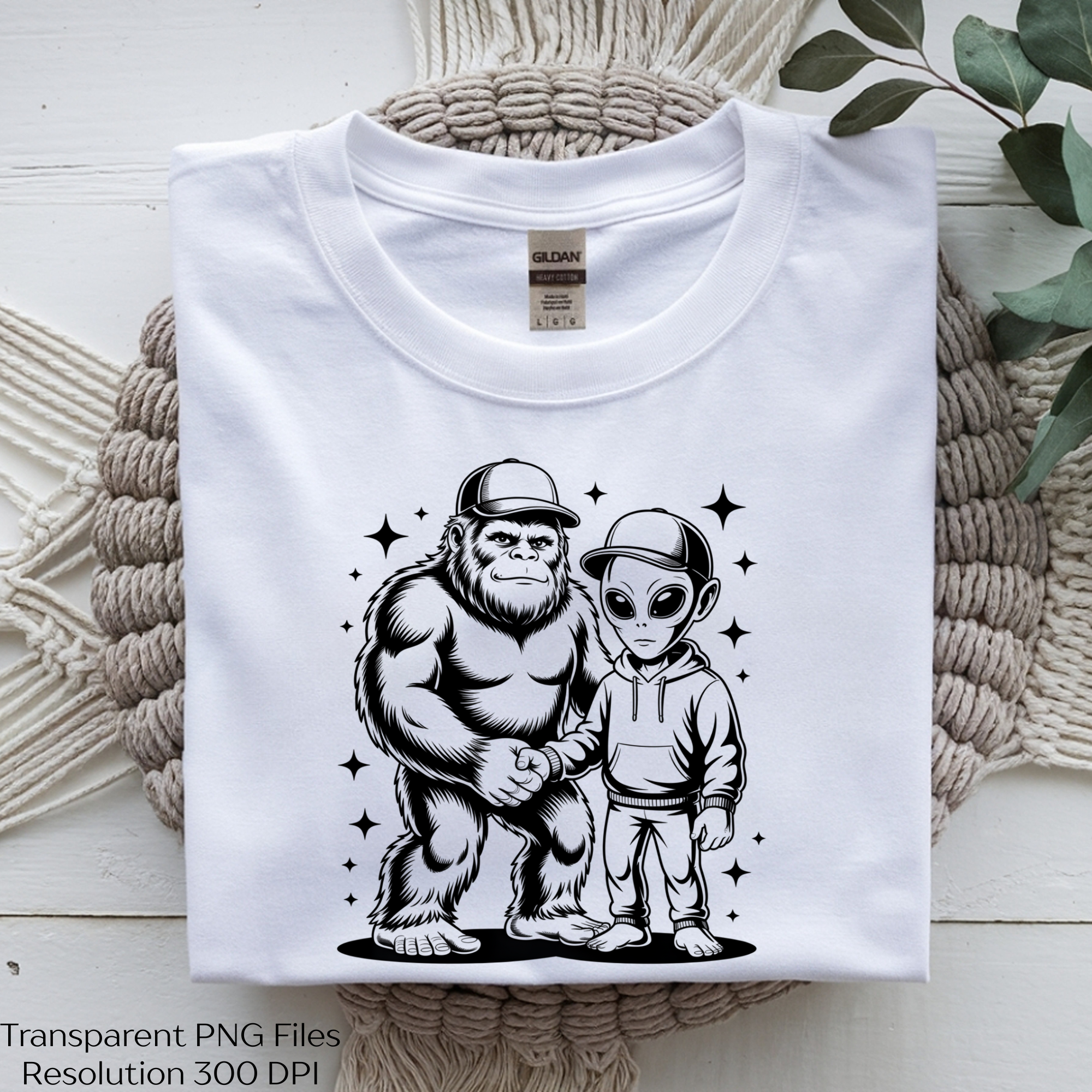 Alien Bigfoot Handshake Cryptid Funny Clipart Bundle - CraftNest - Digital Crafting and Art