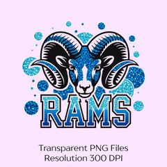 Rams Blue Silver Sequin Clipart Bundle - CraftNest - Digital Crafting and Art
