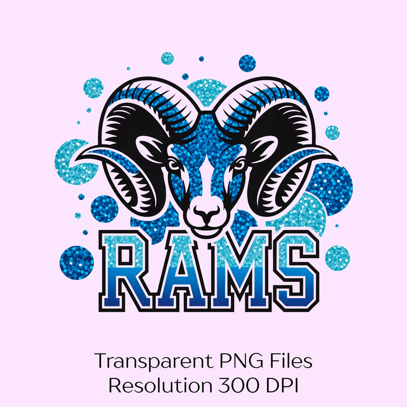 Rams Blue Silver Sequin Clipart Bundle - CraftNest - Digital Crafting and Art