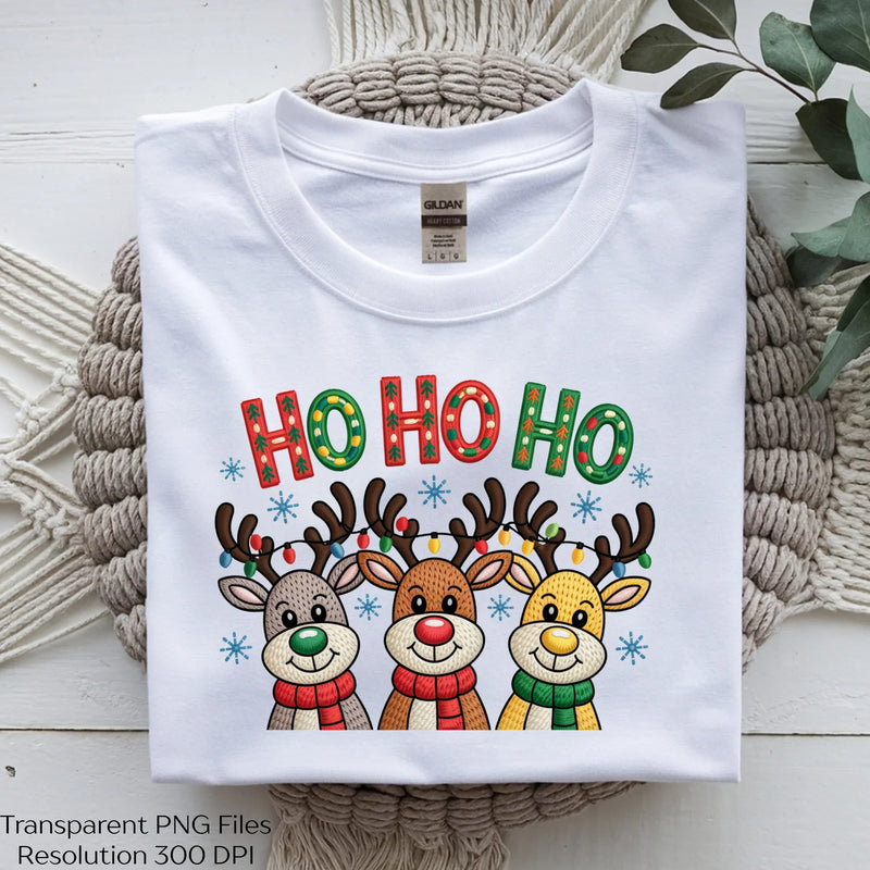 Christmas Reindeer Trio Embroidery Clipart Bundle - CraftNest - Digital Crafting and Art