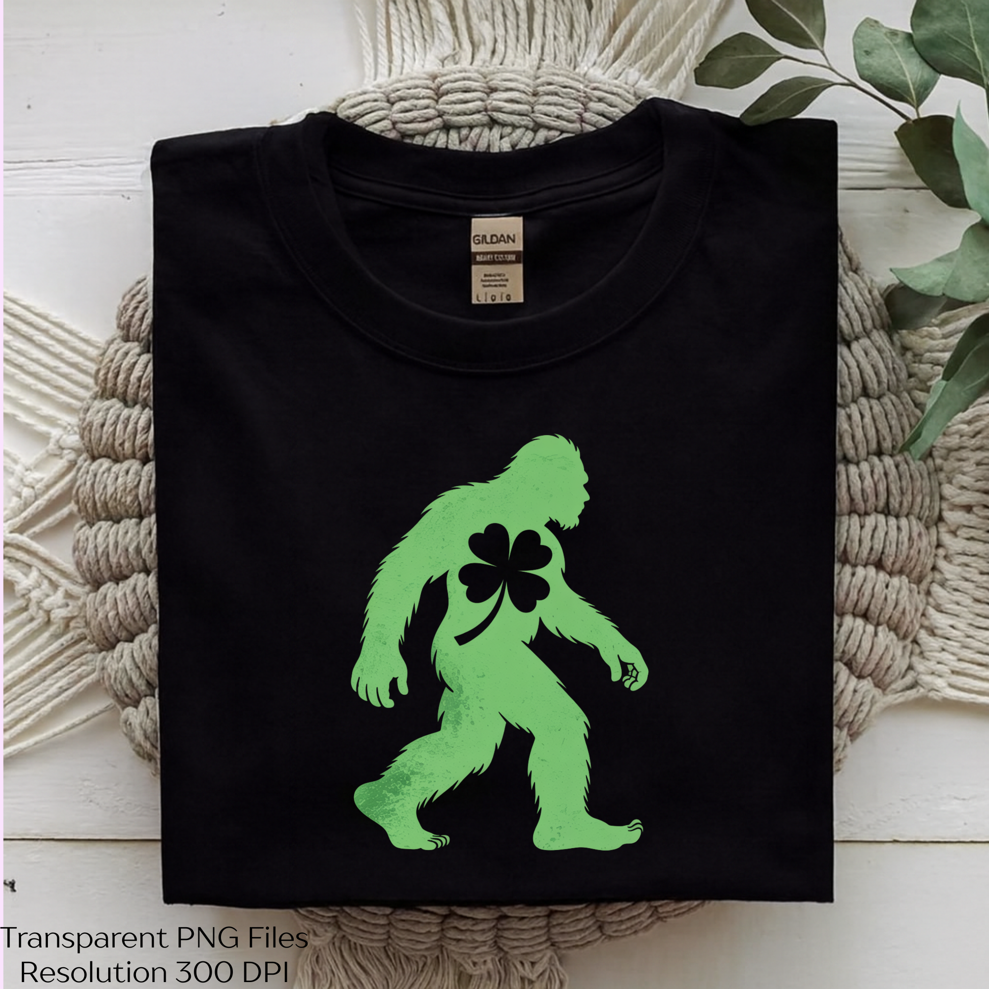 Green Sasquatch St Patrick's Bigfoot Clipart Bundle