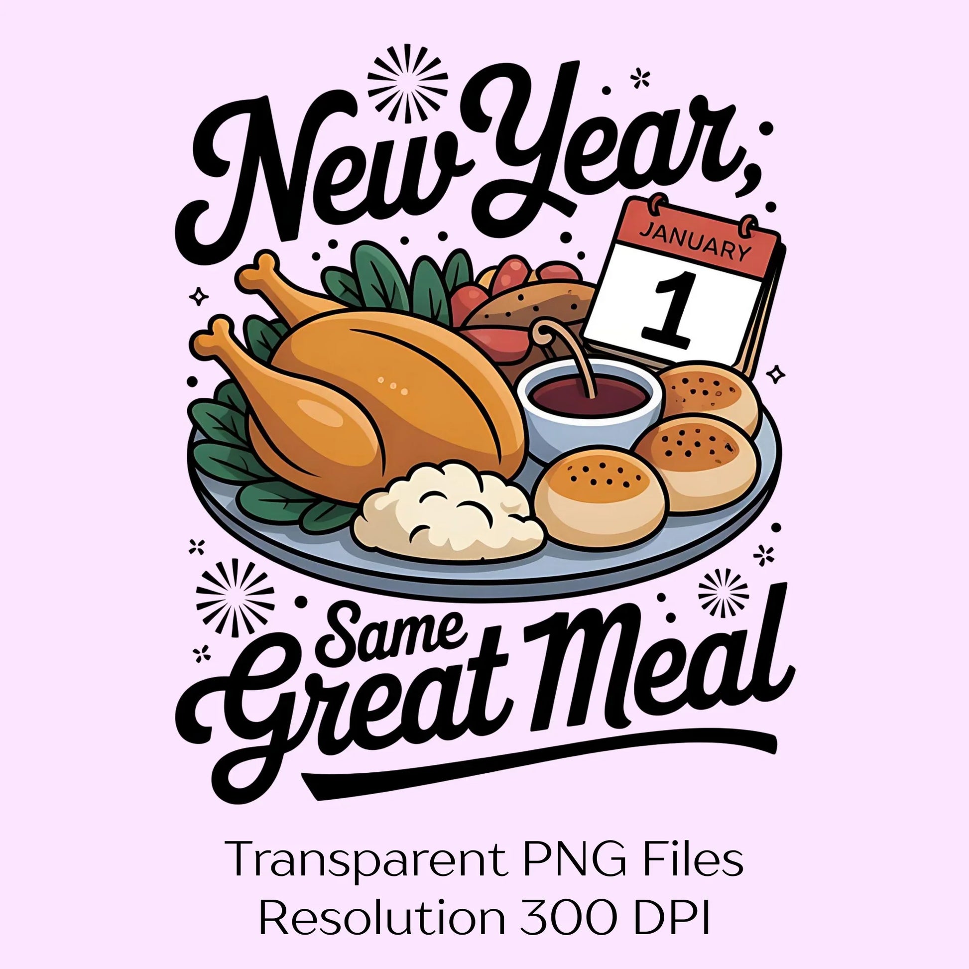 New Year Same Great Meal Funny Clipart Bundle - CraftNest - Digital Crafting and Art
