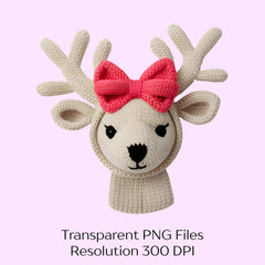 Faux Yarn Christmas Reindeer Clipart Bundle - CraftNest - Digital Crafting and Art