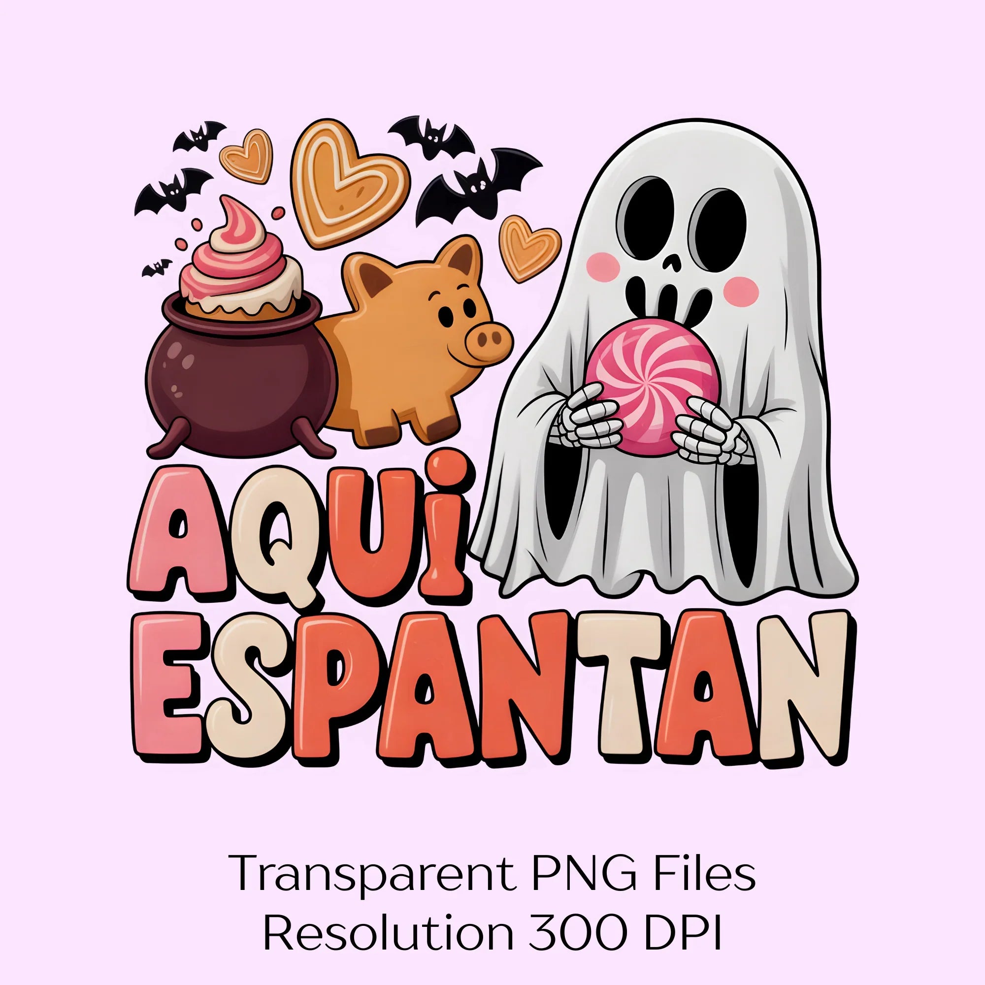 Aqui Espantan Ghost Clipart Bundle - CraftNest - Digital Crafting and Art
