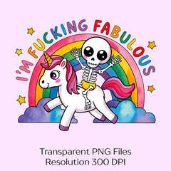 Unicorn Funny Skeleton Clipart Bundle - CraftNest - Digital Crafting and Art