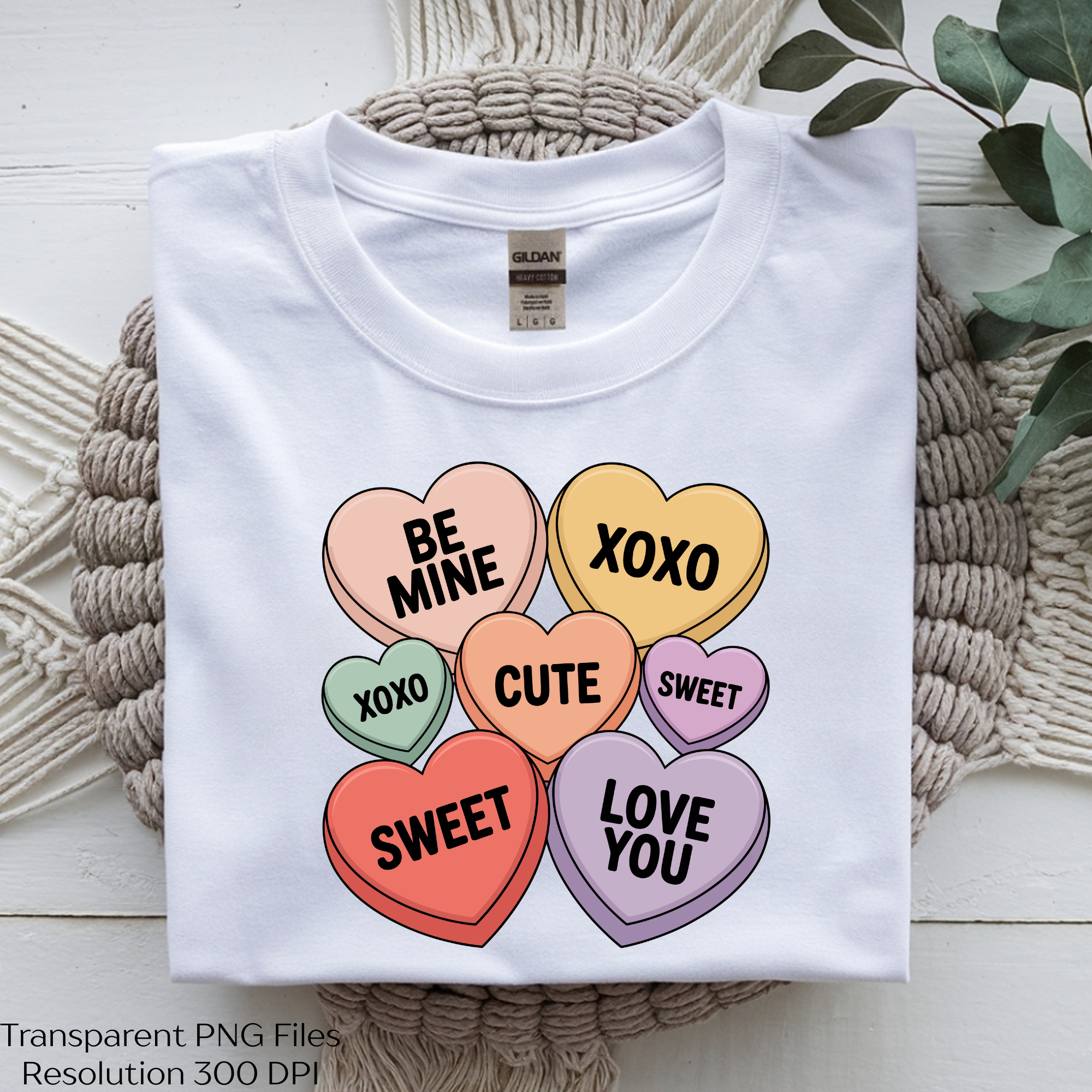 Cute Conversation Hearts Valentine's Day SVG Clipart Bundle