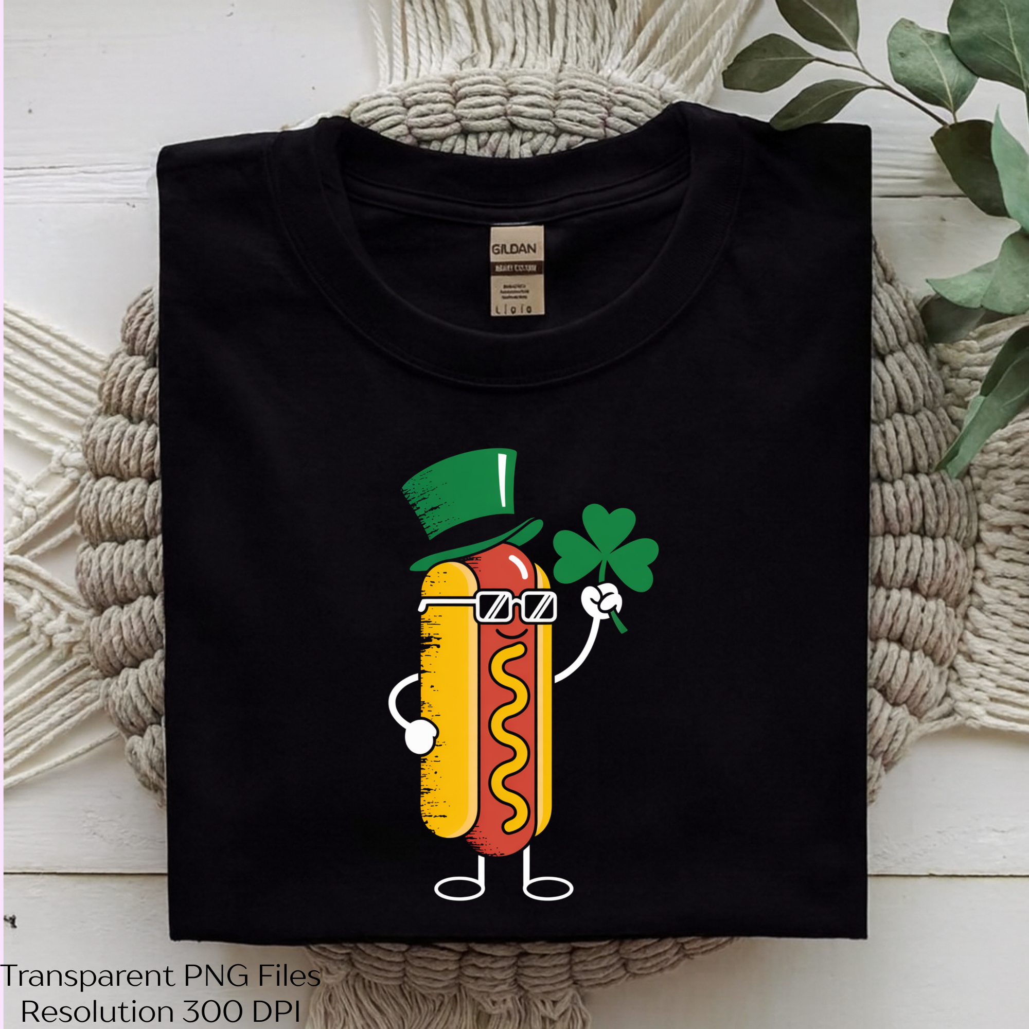 Funny St. Patrick's Day Hot Dog Clipart Bundle