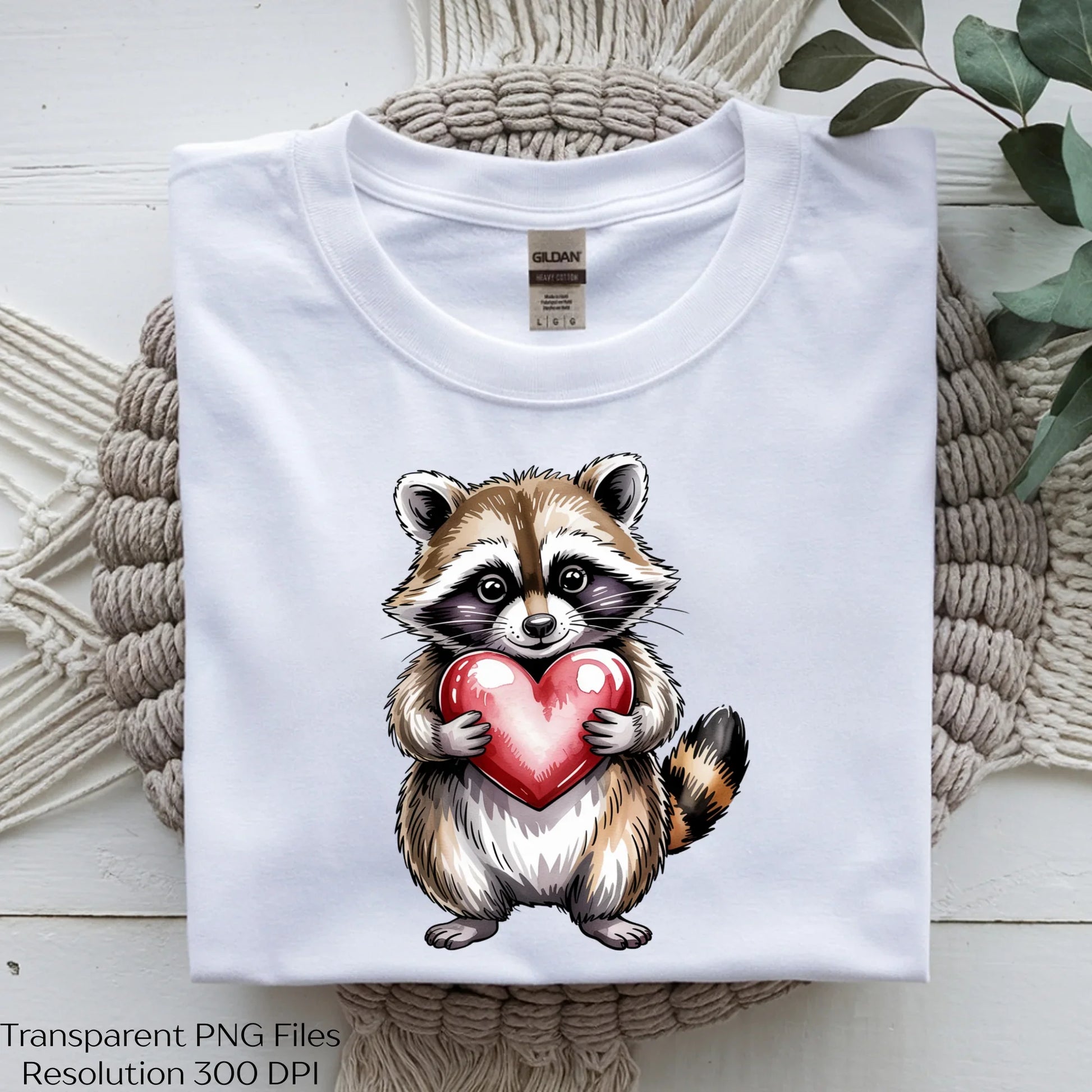 Valentine Raccoon Holding Heart Clipart Bundle - CraftNest - Digital Crafting and Art