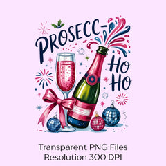 Prosecco Ho Christmas Clipart Bundle - CraftNest - Digital Crafting and Art